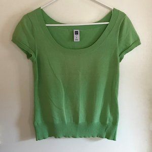 Green Short Sleeve Knit Sweater Top GAP Women's M